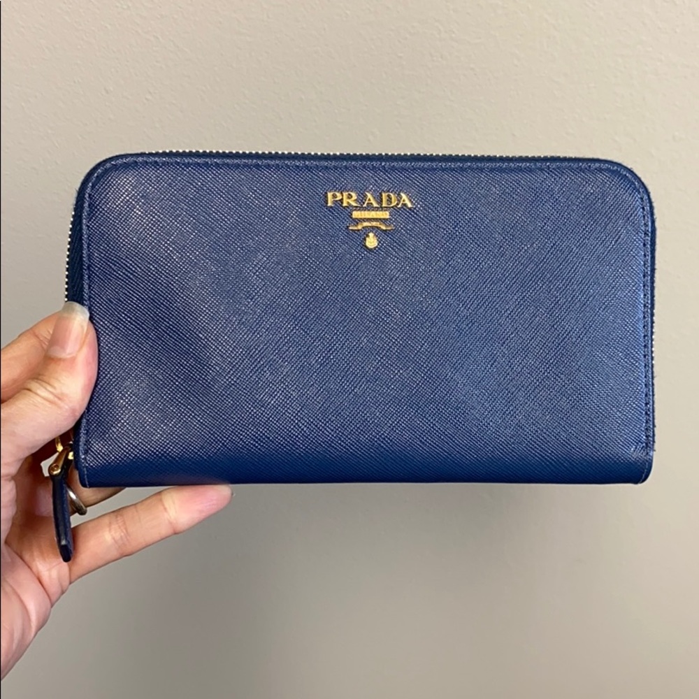 Prada zip around wallet